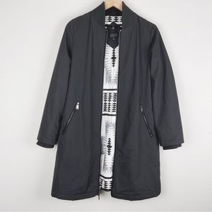 Pendleton Black Trench Coat with Geometric Lining
